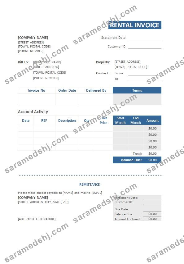 Rental Invoice Template